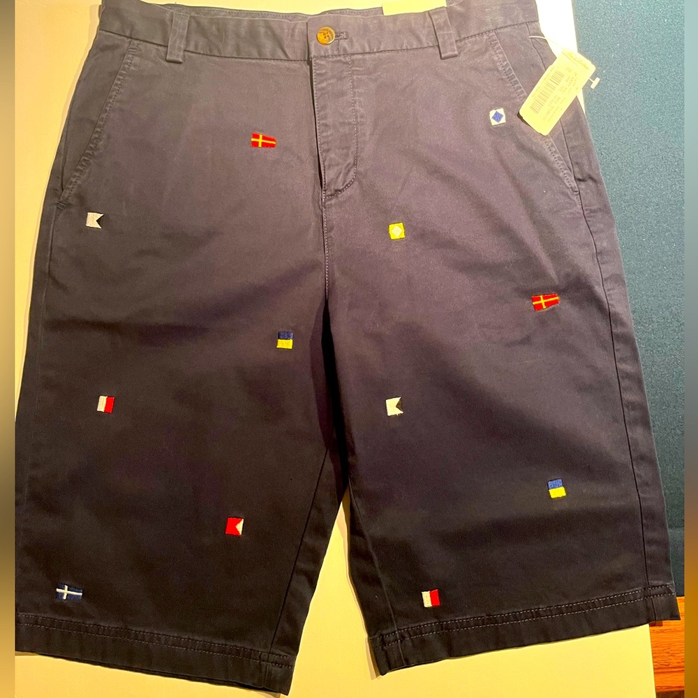 NWT Brooks Brothers Navy Bermuda Shorts with Sailing Patterns Sz Boys 18/YXL